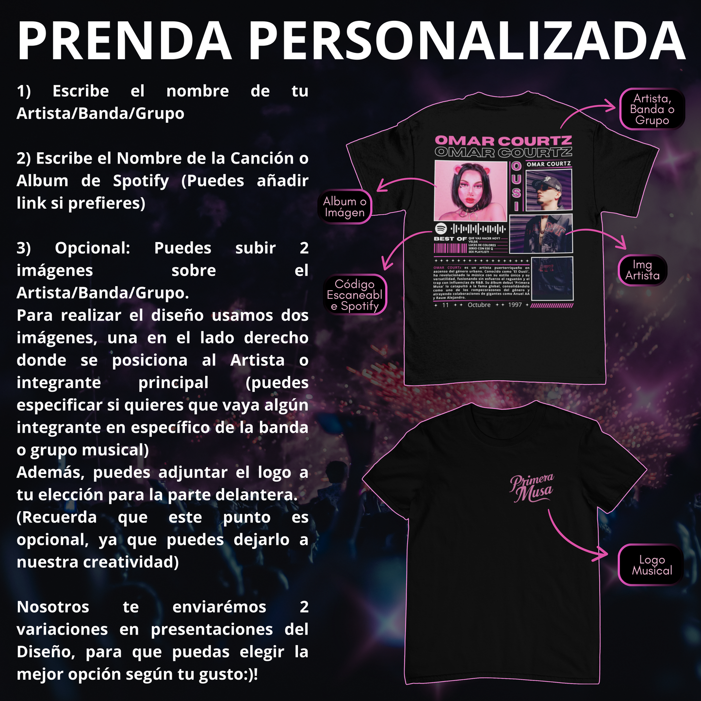 POLERA PERSONALIZADA / POLERON PERSONALIZADO - BANDAS/ARTISTA/GRUPOS