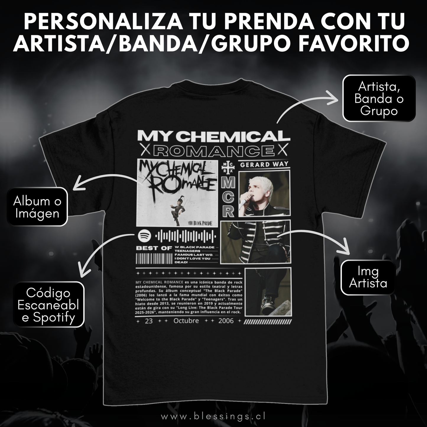 POLERA PERSONALIZADA / POLERON PERSONALIZADO - BANDAS/ARTISTA/GRUPOS