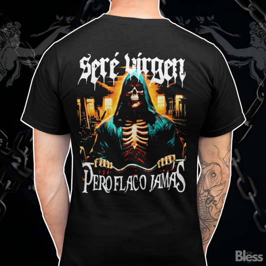 Polera Gym - Seré virgen pero flaco jamás