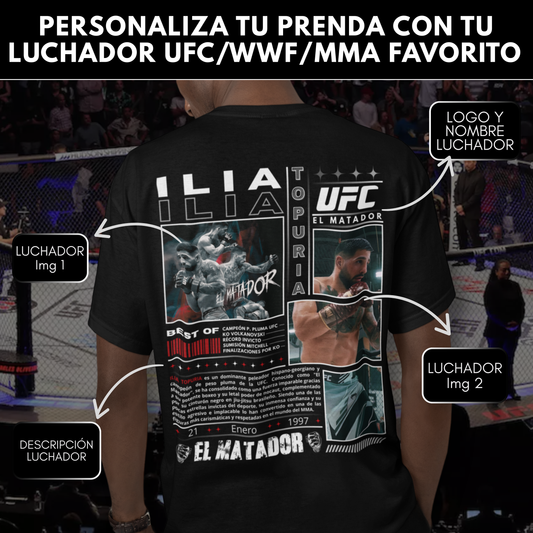 POLERA PERSONALIZADA / POLERON PERSONALIZADO - LUCHADORES UFC/MMA/WWE y Más